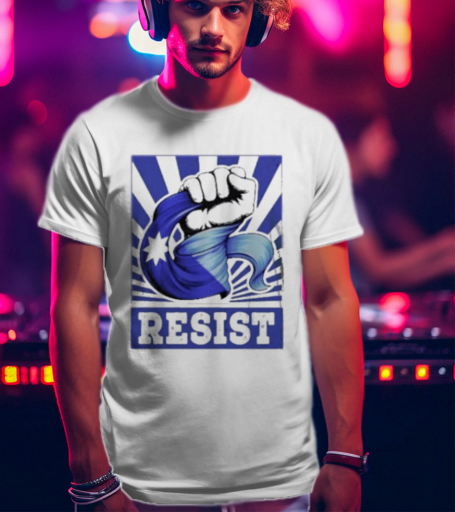 Minnesota Resist ICE Out Blue Fist Star T-Shirt