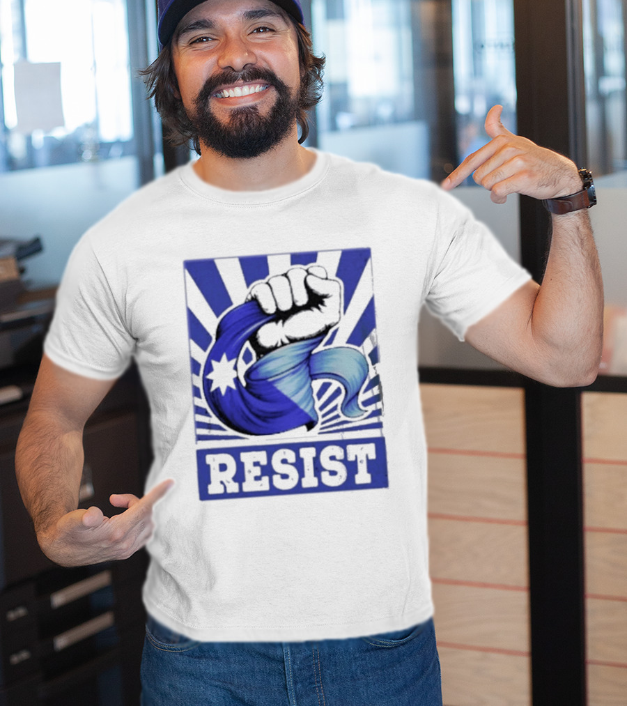 Minnesota Resist ICE Out Blue Fist Star T-Shirt