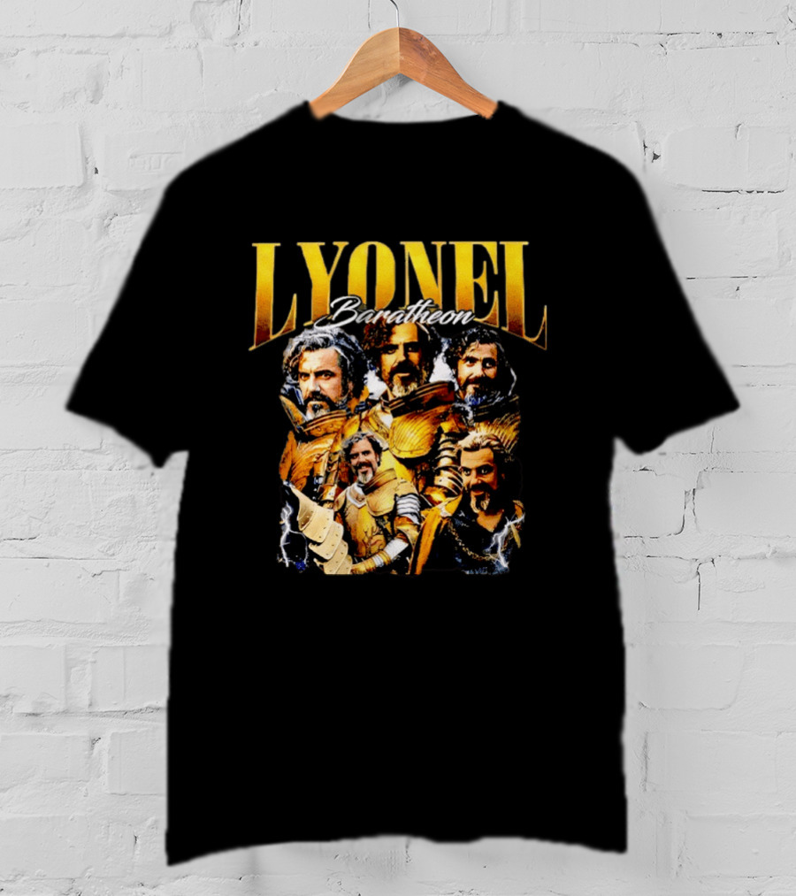 Lyonel Baratheon Golden Armor Kingsguard Character Montage T-Shirt