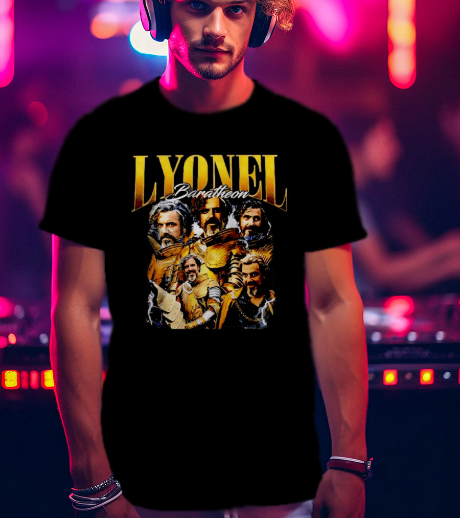 Lyonel Baratheon Golden Armor Kingsguard Character Montage T-Shirt
