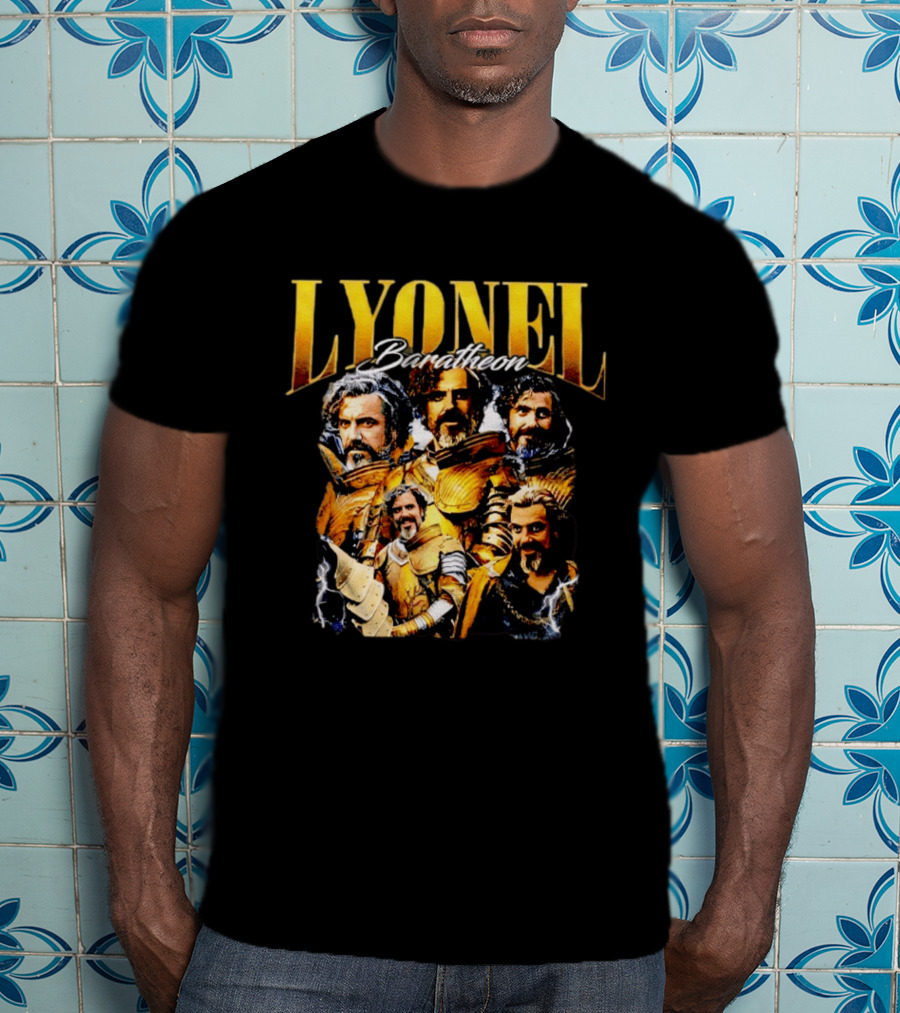 Lyonel Baratheon Golden Armor Kingsguard Character Montage T-Shirt