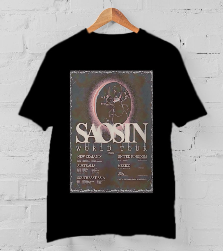 Saosin World Tour 2026 New Zealand Australia Southeast Asia UK Mexico USA Dates T-Shirt