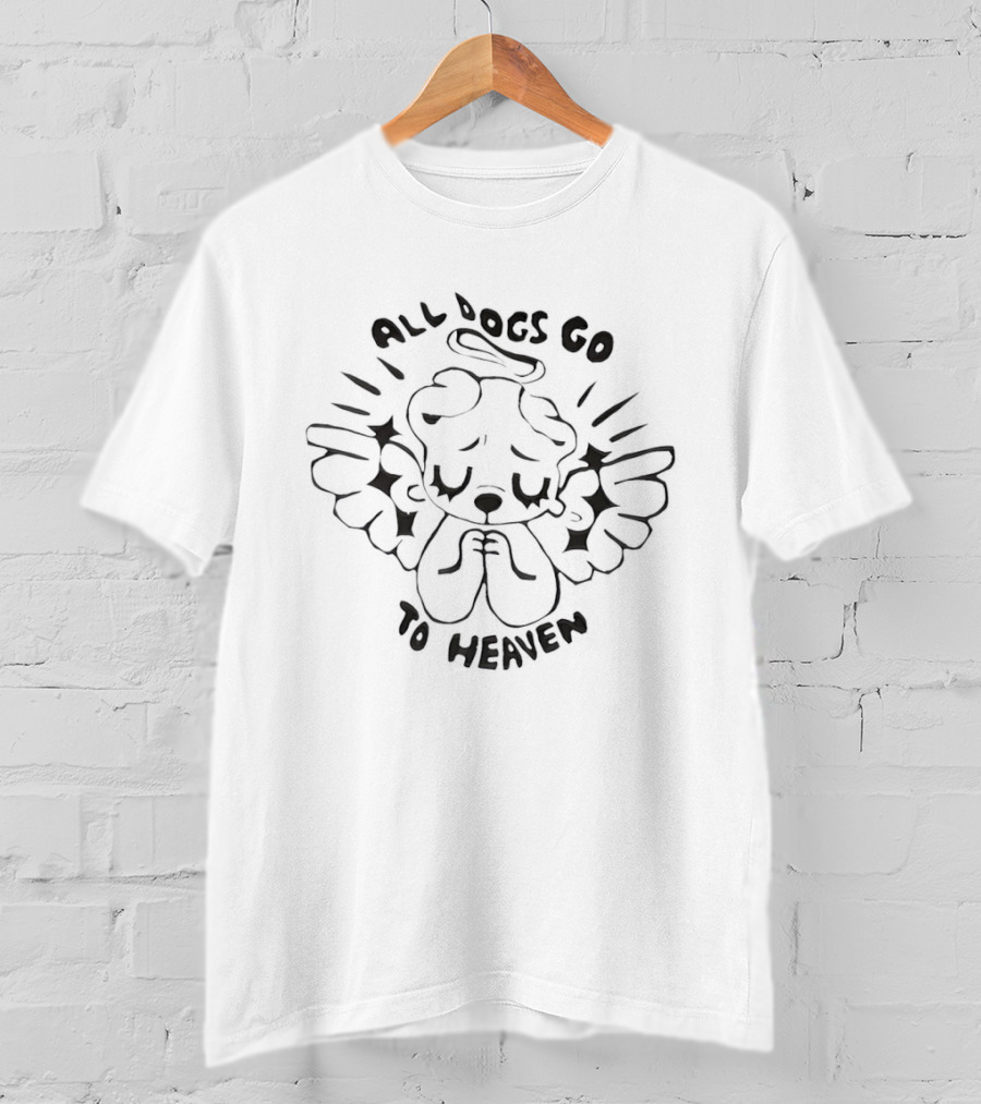 All Dogs Go To Heaven Angelic Halo Wings T-Shirt