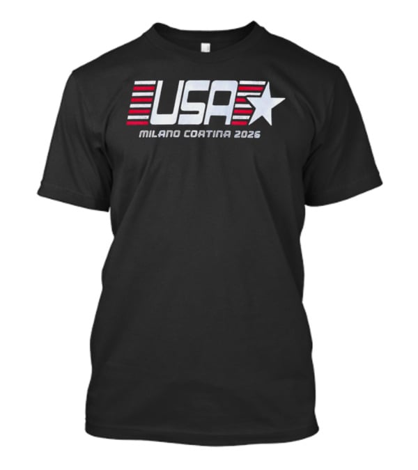 USA Flag Stripes Star Milano Cortina 2026 T-Shirt