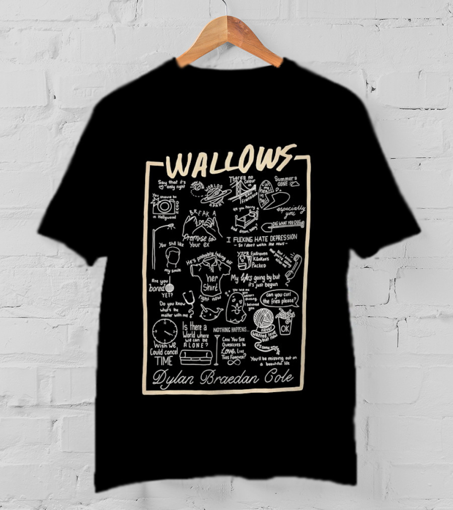 Wallows Dylan Braedan Cole Lyrics Icons And Drawings T-Shirt