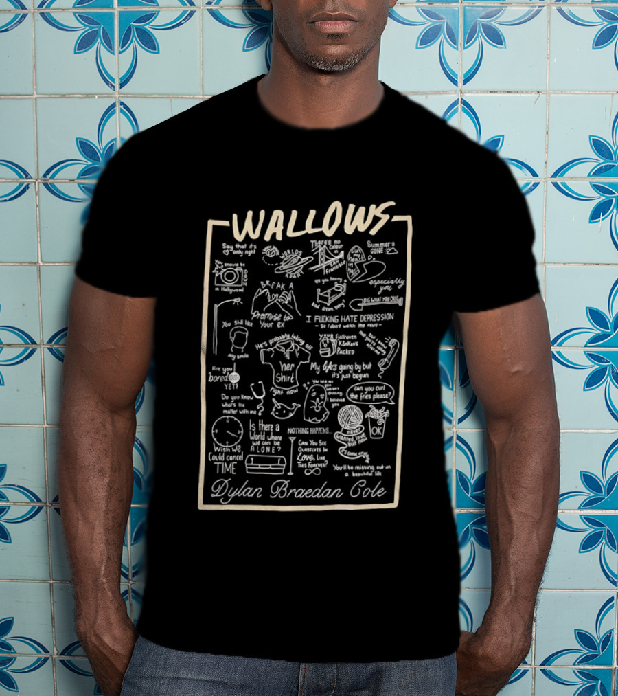 Wallows Dylan Braedan Cole Lyrics Icons And Drawings T-Shirt