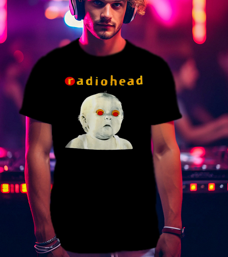 Radiohead Red Eyes Baby Face With Creepy Expression T-Shirt