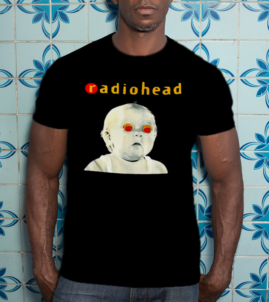 Radiohead Red Eyes Baby Face With Creepy Expression T-Shirt