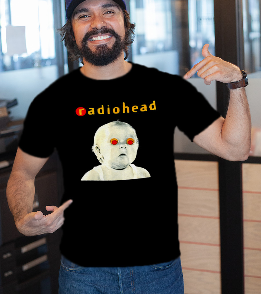 Radiohead Red Eyes Baby Face With Creepy Expression T-Shirt