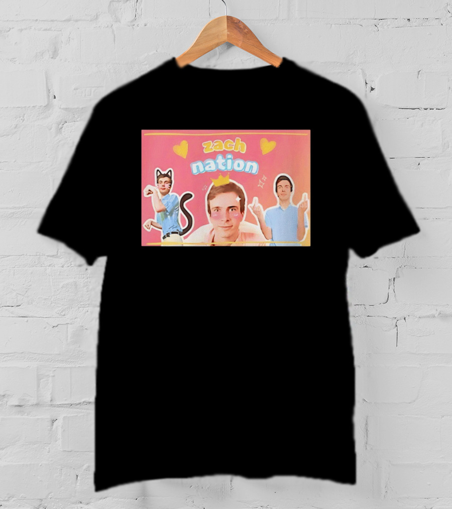 Zach Nation Zachary Sobania Cat Ears Crown Hearts Fun T-Shirt