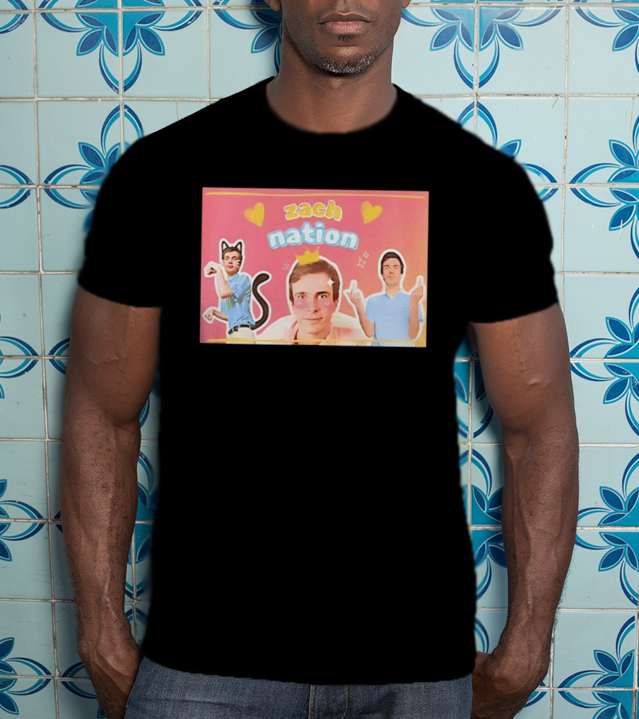 Zach Nation Zachary Sobania Cat Ears Crown Hearts Fun T-Shirt