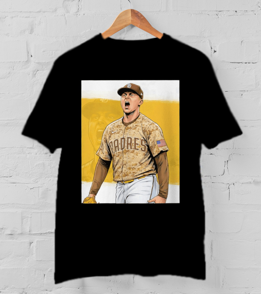 San Diego Padres Camouflage Uniform With Nike And American Flag T-Shirt