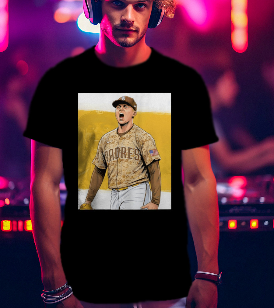 San Diego Padres Camouflage Uniform With Nike And American Flag T-Shirt