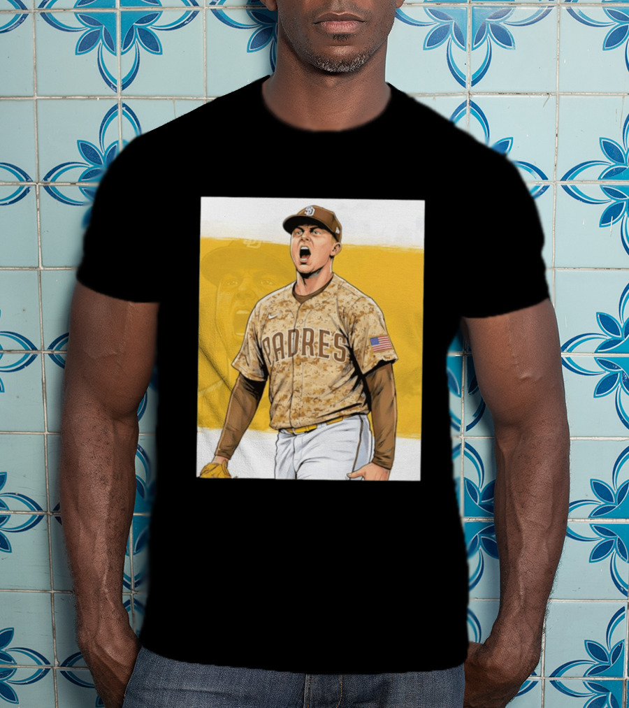 San Diego Padres Camouflage Uniform With Nike And American Flag T-Shirt