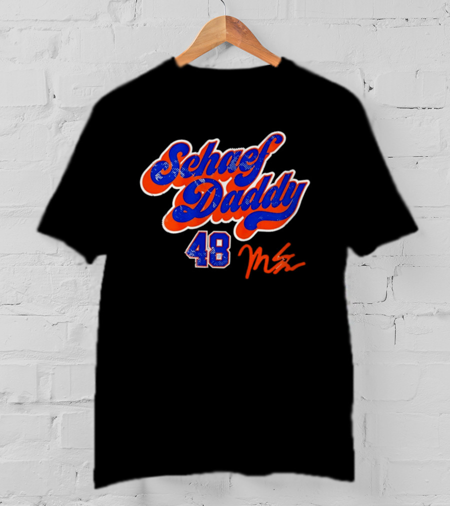 Schaef Daddy 48 Blue Orange Script Signature T-Shirt