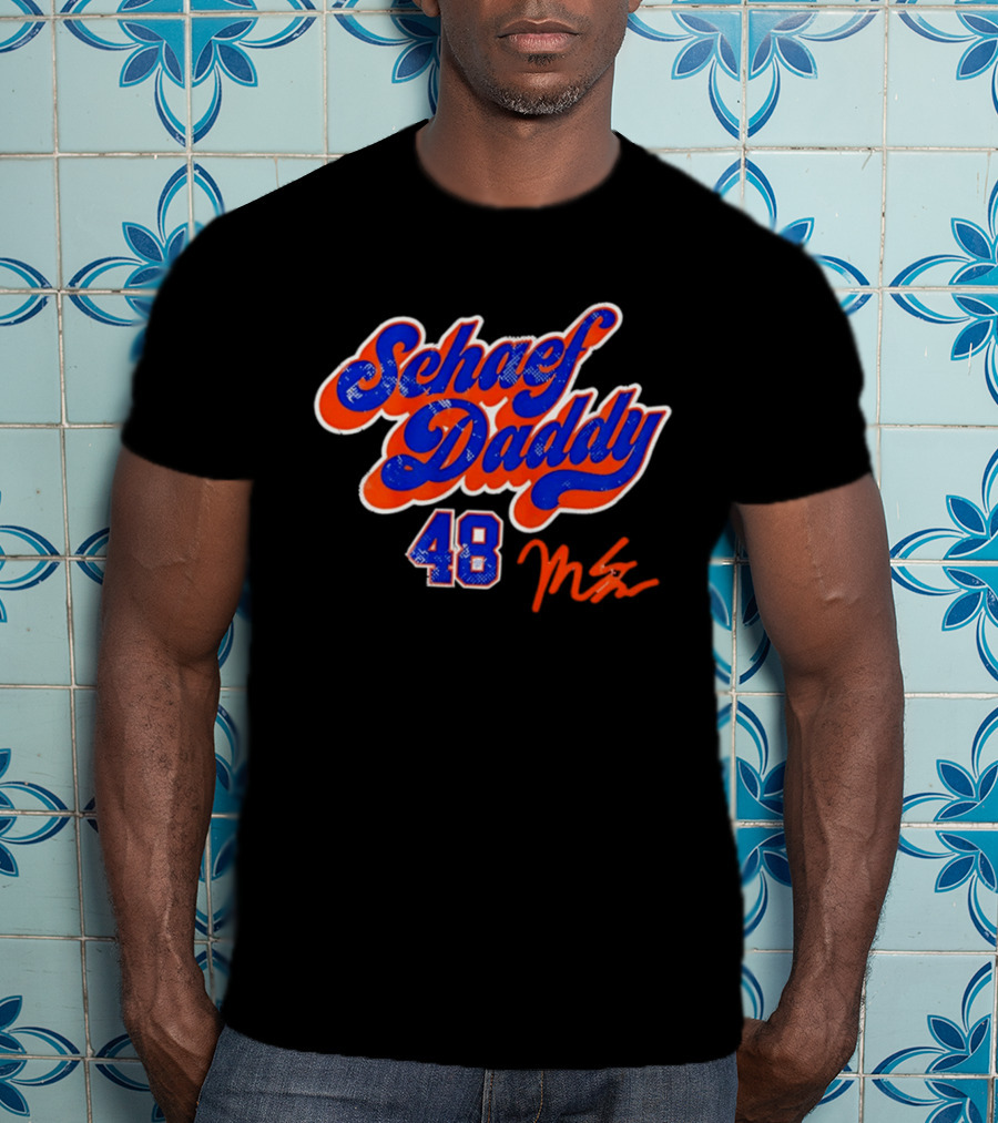 Schaef Daddy 48 Blue Orange Script Signature T-Shirt