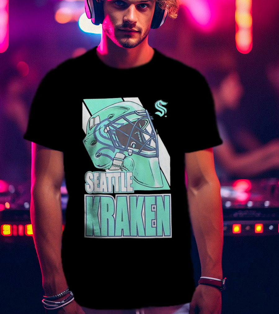 Seattle Kraken NHL Helmet Bucket Head Team T-Shirt