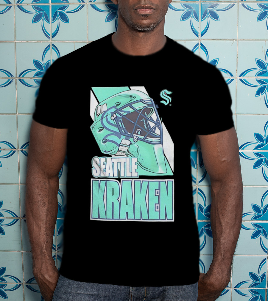 Seattle Kraken NHL Helmet Bucket Head Team T-Shirt