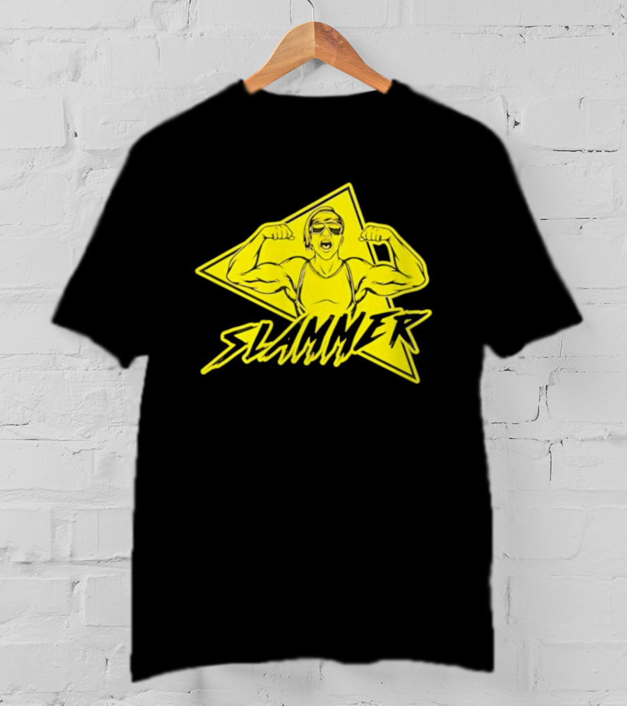 Slammer Muscle Man Headband Sunglasses Flexing Pose T-Shirt