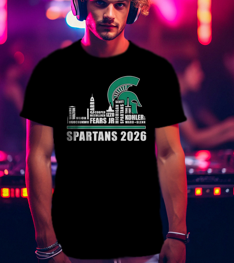 Michigan State Spartans Skyline 2026 Kohler Scott Fears Jr Walker T-Shirt
