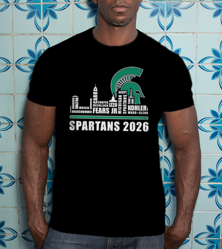 Michigan State Spartans Skyline 2026 Kohler Scott Fears Jr Walker T-Shirt
