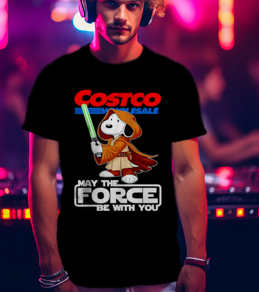 Snoopy Costco Wholesale May The Force Be With You Star Wars Jedi Lightsaber T-Shirt