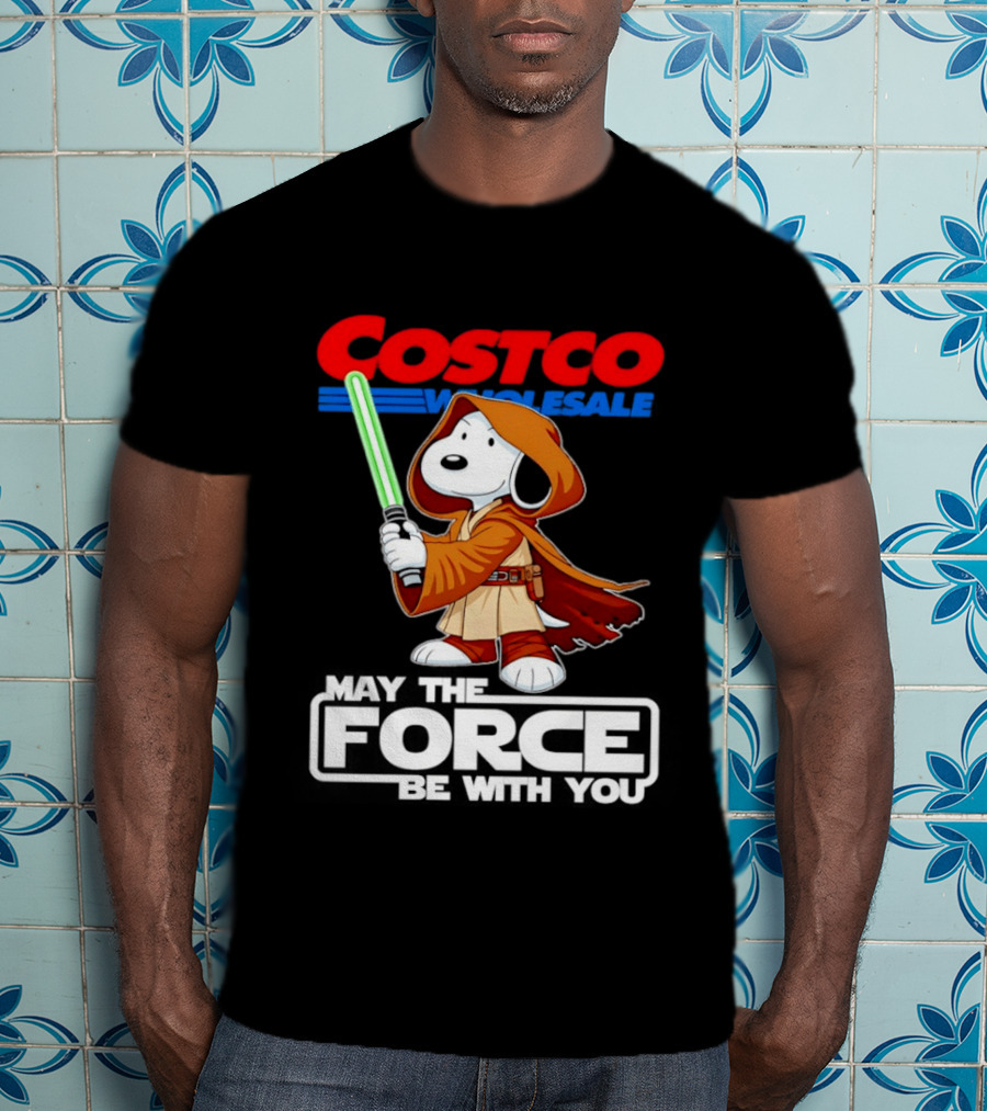 Snoopy Costco Wholesale May The Force Be With You Star Wars Jedi Lightsaber T-Shirt