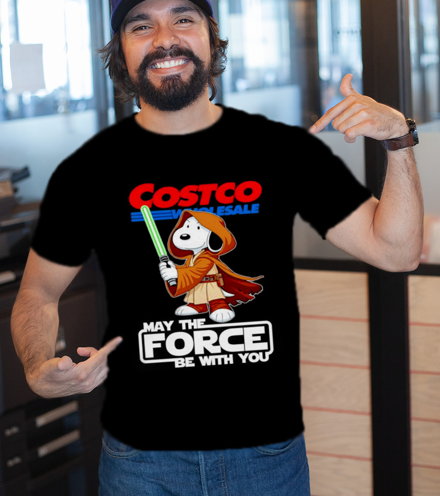 Snoopy Costco Wholesale May The Force Be With You Star Wars Jedi Lightsaber T-Shirt