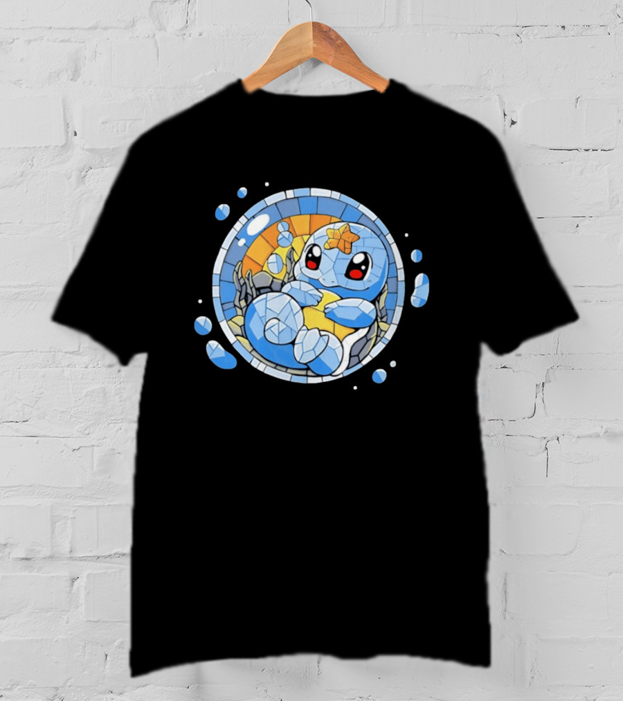 Squirtle Stained Glass Window Pokemon T-Shirt