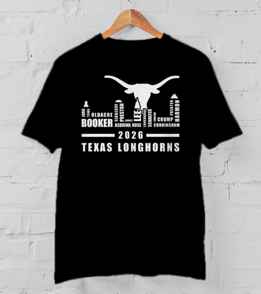Texas Longhorns Skyline 2026 Booker Preston Lee Harmon T-Shirt