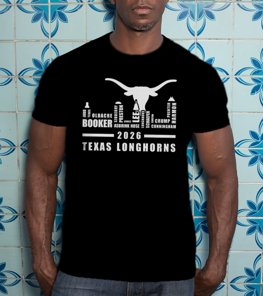 Texas Longhorns Skyline 2026 Booker Preston Lee Harmon T-Shirt