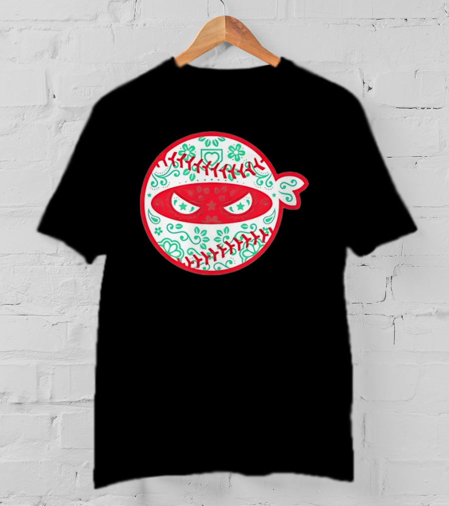 Pitching Ninja Mexico Baseball Dia De Los Muertos T-Shirt