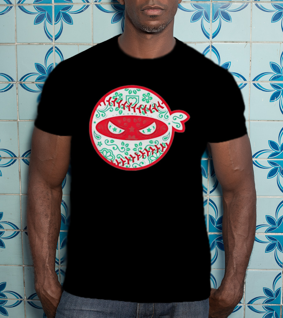Pitching Ninja Mexico Baseball Dia De Los Muertos T-Shirt