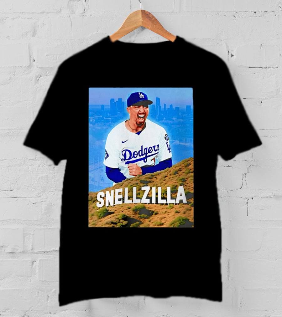 Blake Snell La Dodgers Snellzilla Los Angeles Skyline T-Shirt