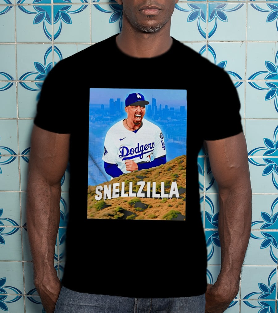 Blake Snell La Dodgers Snellzilla Los Angeles Skyline T-Shirt