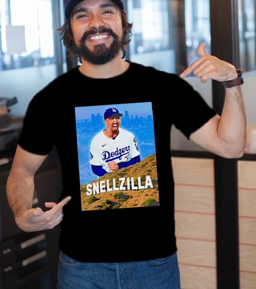 Blake Snell La Dodgers Snellzilla Los Angeles Skyline T-Shirt
