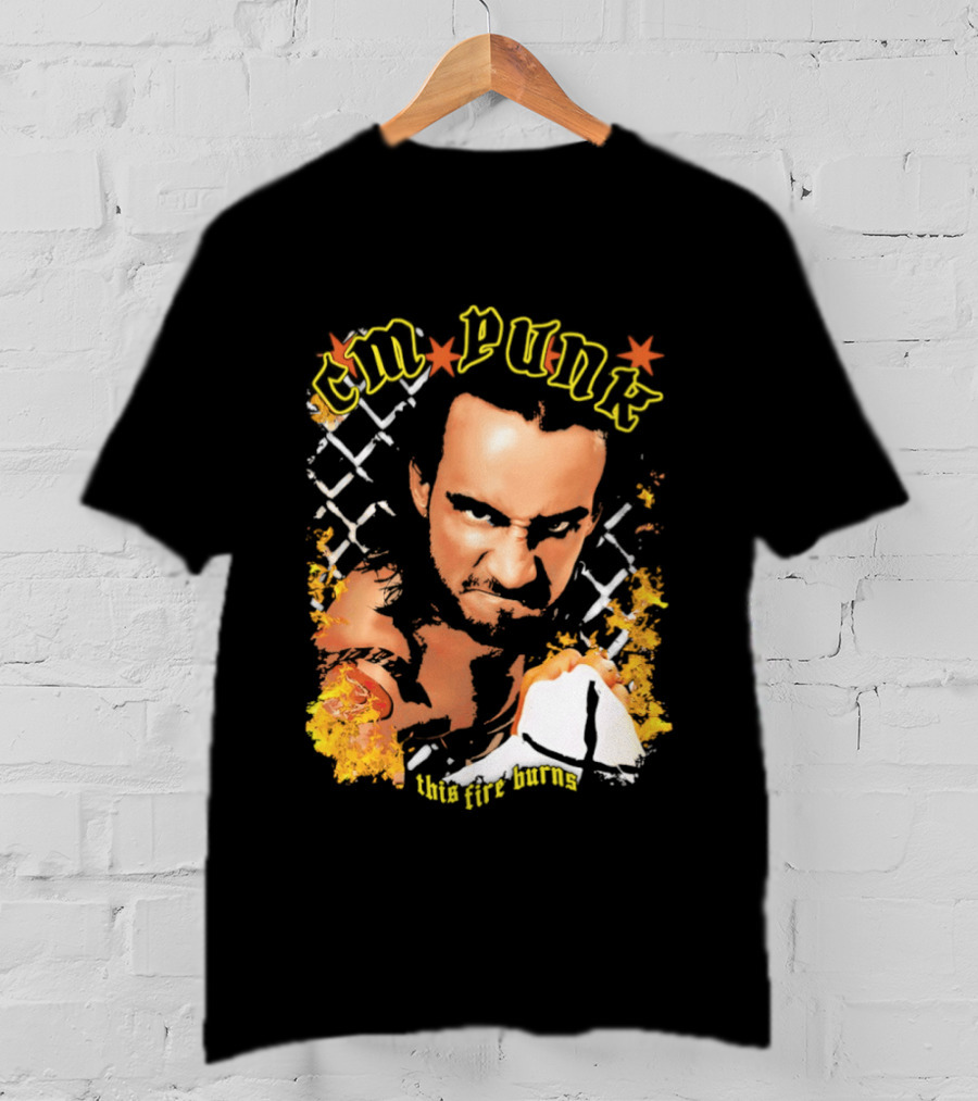 CM Punk This Fire Burns Wrestling T-Shirt