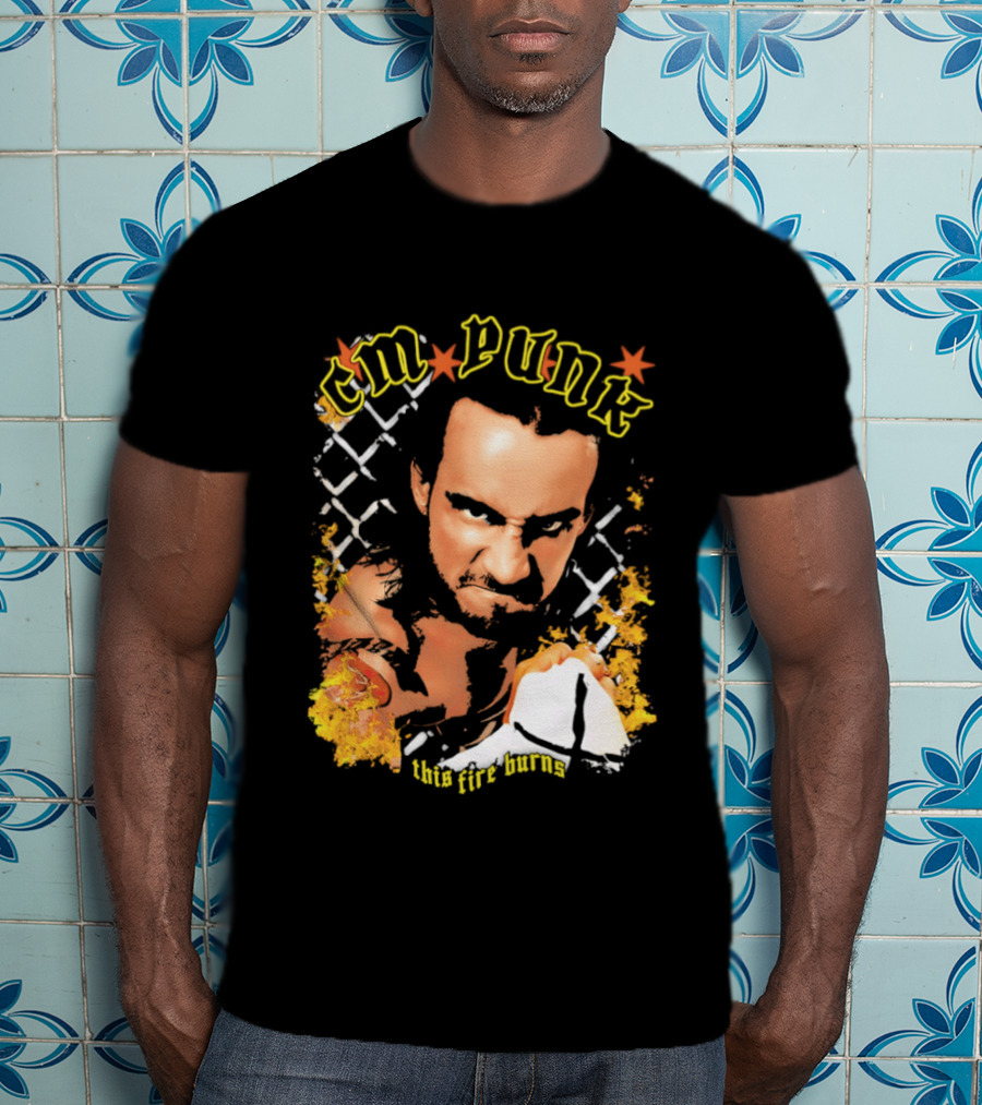CM Punk This Fire Burns Wrestling T-Shirt