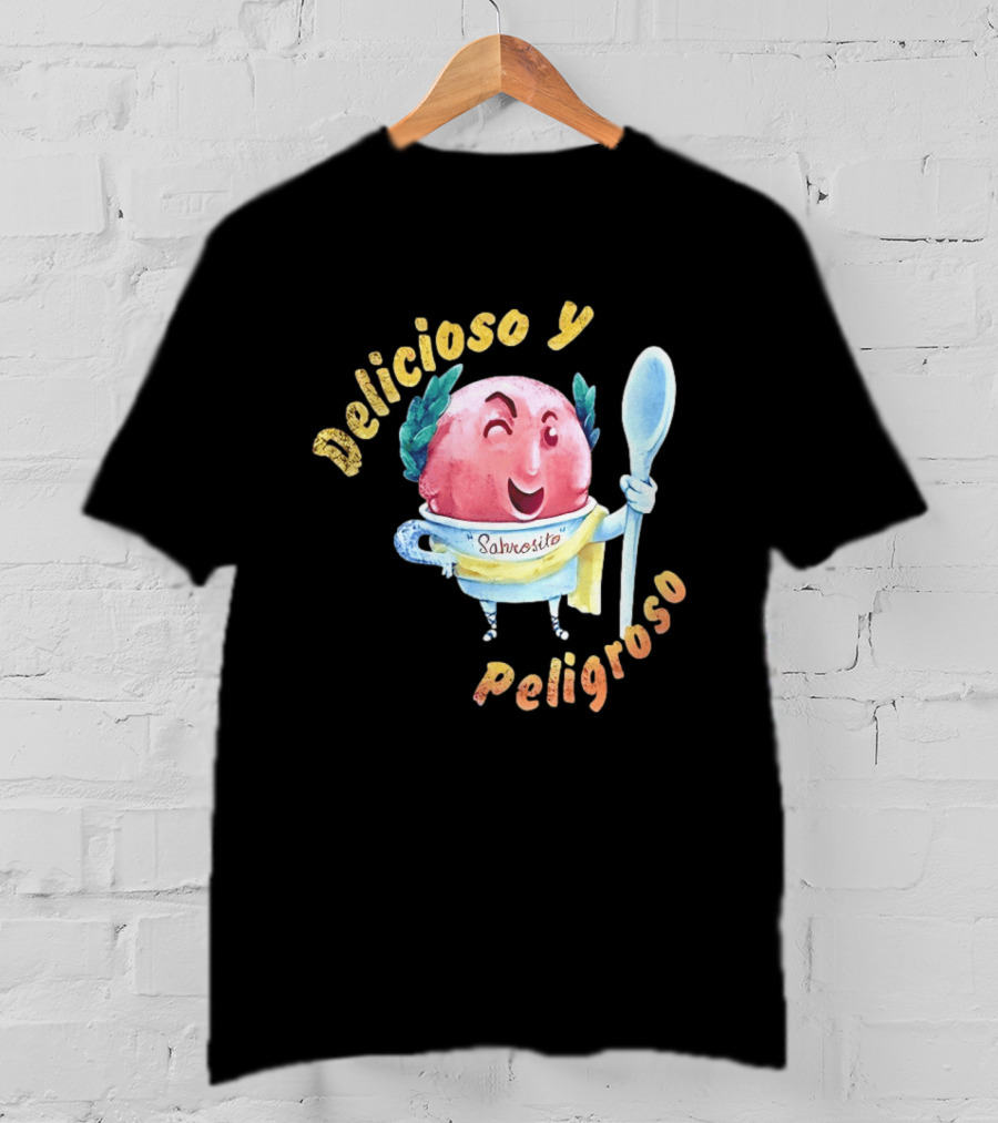 Delicioso Y Sabrosito Peligroso Helado Sonriente Dibujos Animados Cucharón T-Shirt