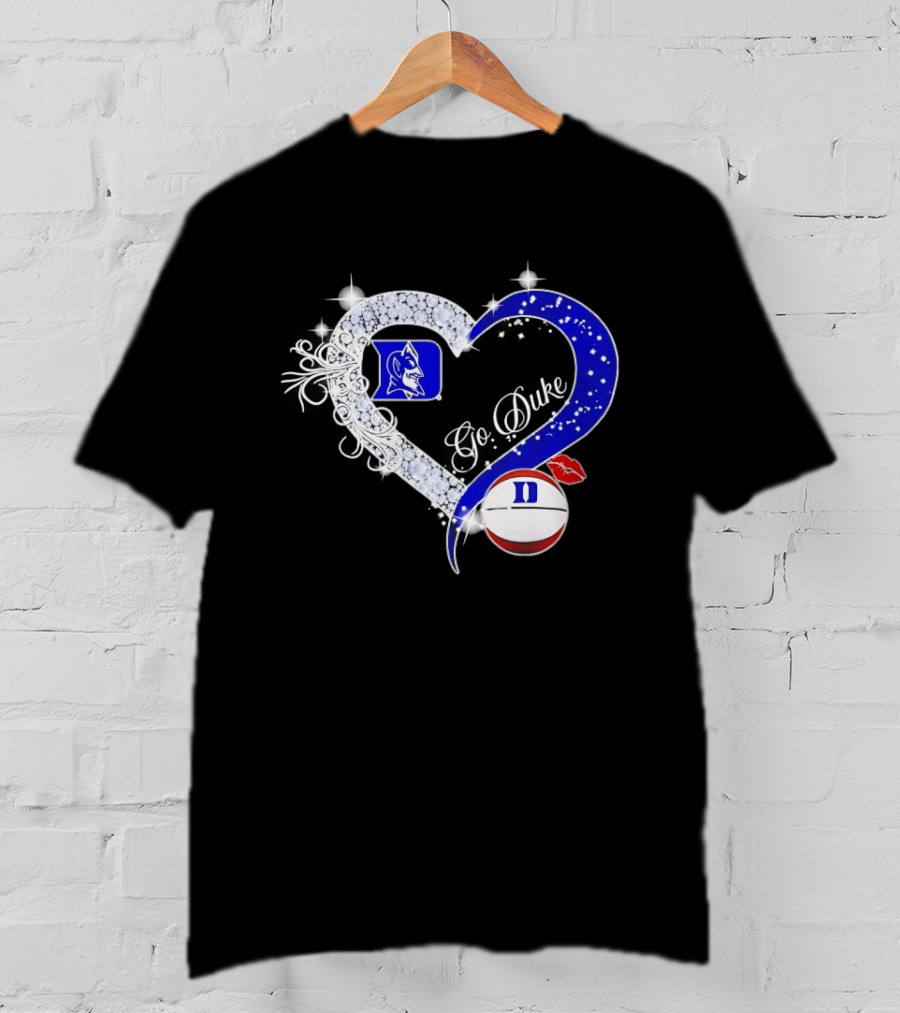 Diamond Heart Duke Blue Devils Basketball Fan Spirit T-Shirt
