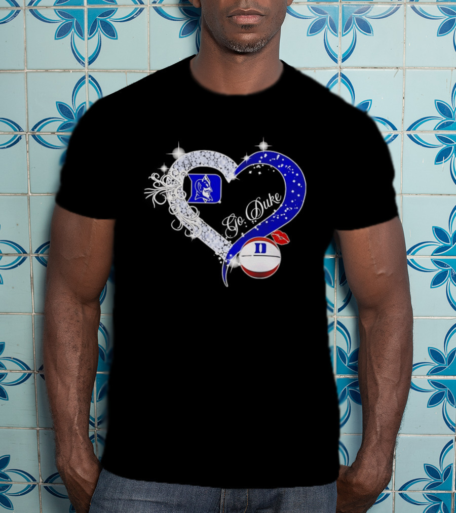 Diamond Heart Duke Blue Devils Basketball Fan Spirit T-Shirt