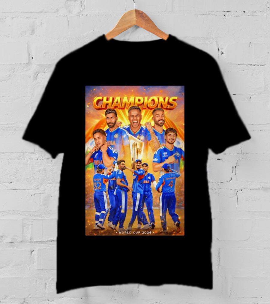 Champions India World Cup 2026 Cricket Celebration T-Shirt