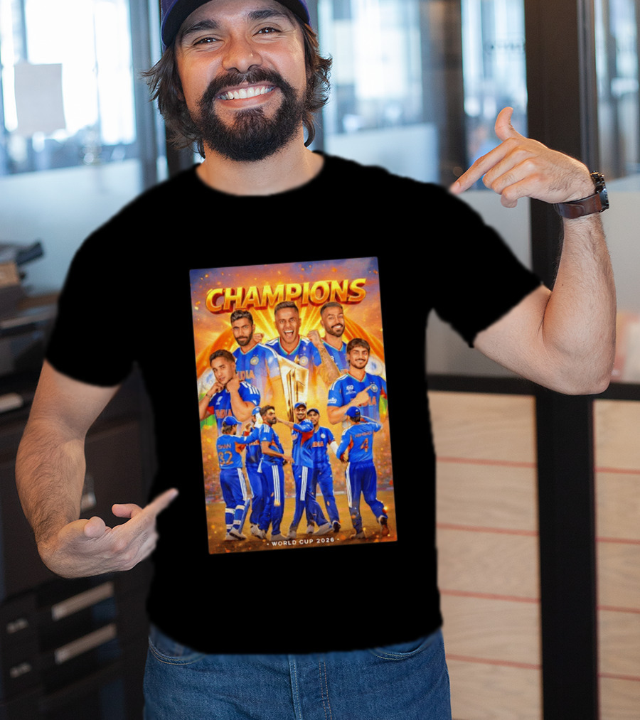 Champions India World Cup 2026 Cricket Celebration T-Shirt