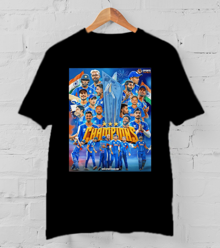 Indian Cricket Champions ICC Men's T20 World Cup 2026 Celebration T-Shirt