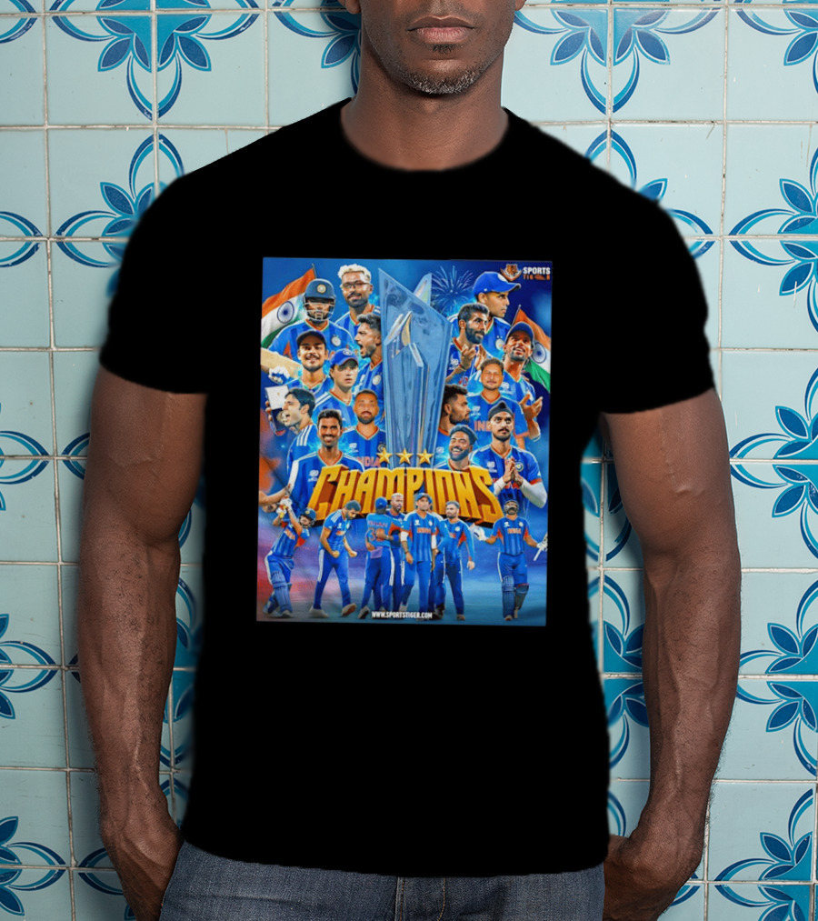 Indian Cricket Champions ICC Men's T20 World Cup 2026 Celebration T-Shirt
