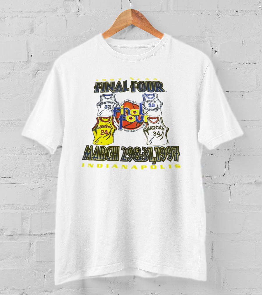 1997 NCAA Final Four March 29 31 Indianapolis Minnesota Kentucky Arizona T-Shirt