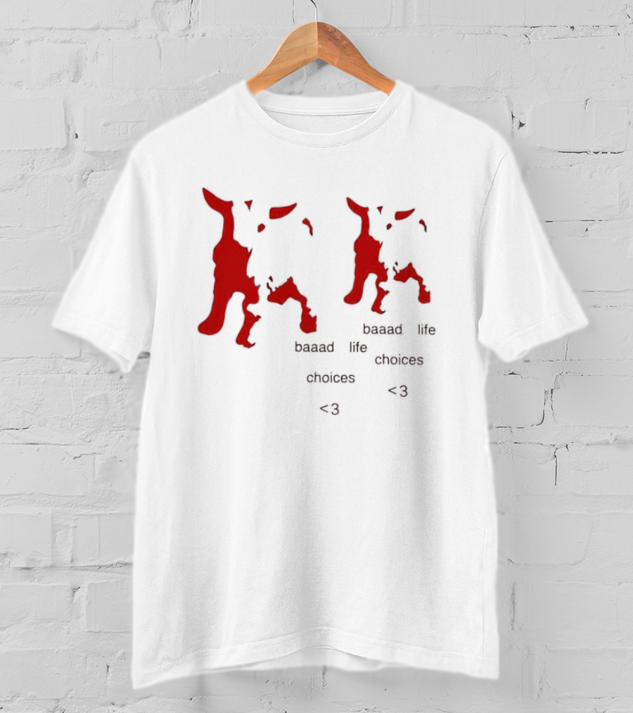 Baaad Life Choices Red Goat Minimalist Artsy Style Outfit T-Shirt