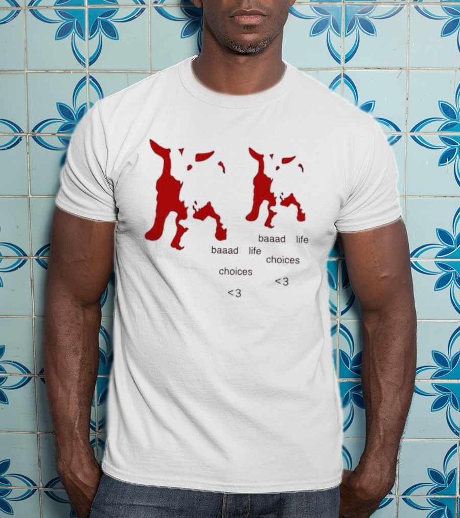 Baaad Life Choices Red Goat Minimalist Artsy Style Outfit T-Shirt