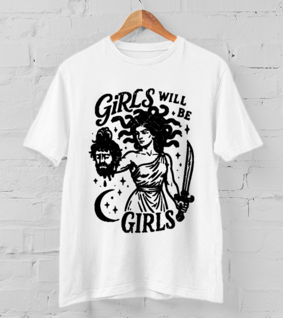 Girls Will Be Girls Medusa Holding Severed Head T-Shirt