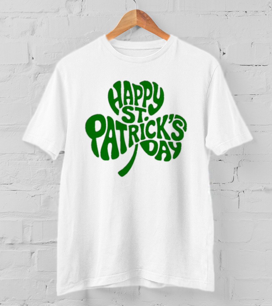 Happy St. Patrick's Day Green Clover Shamrock Celebration T-Shirt